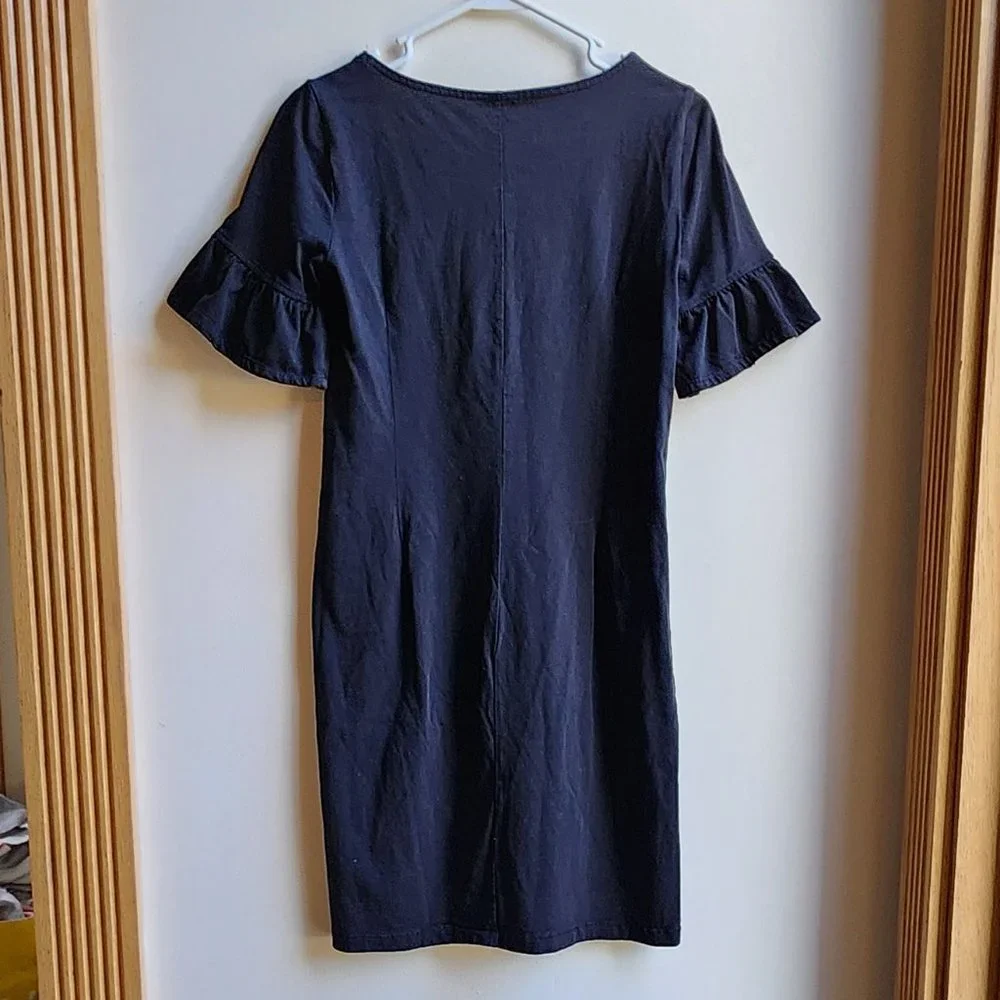 J.Crew Black Ruffled Short Sleeve Dress Size XS